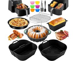 Accessoires voor heteluchtfriteuse voor COSORI Turboblaze 6L Airfryer XXL 5,5L 6,4L, Airfryer-accessoires voor Ninja MAX PRO AF180EU, XXL 8L, 8,3L en andere 4,7-8,3L friteuses.