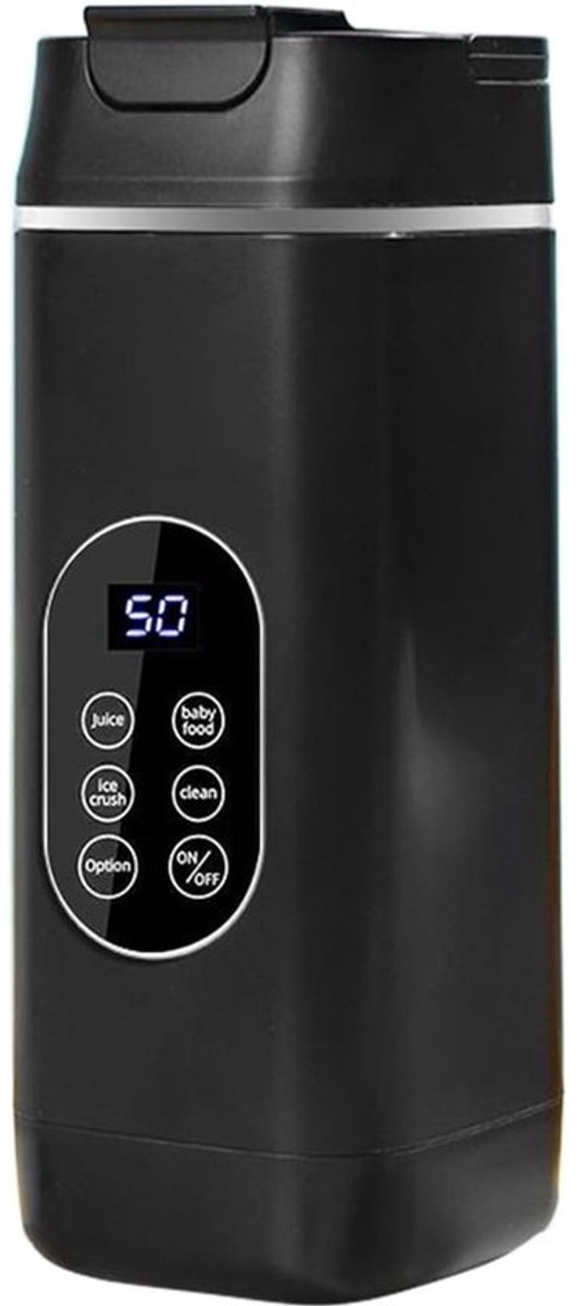 Draagbare Blender - Smoothie Maker - Verse Drankjes Maken - USB Type-C Opladen - 23cm Hoog - Zwart