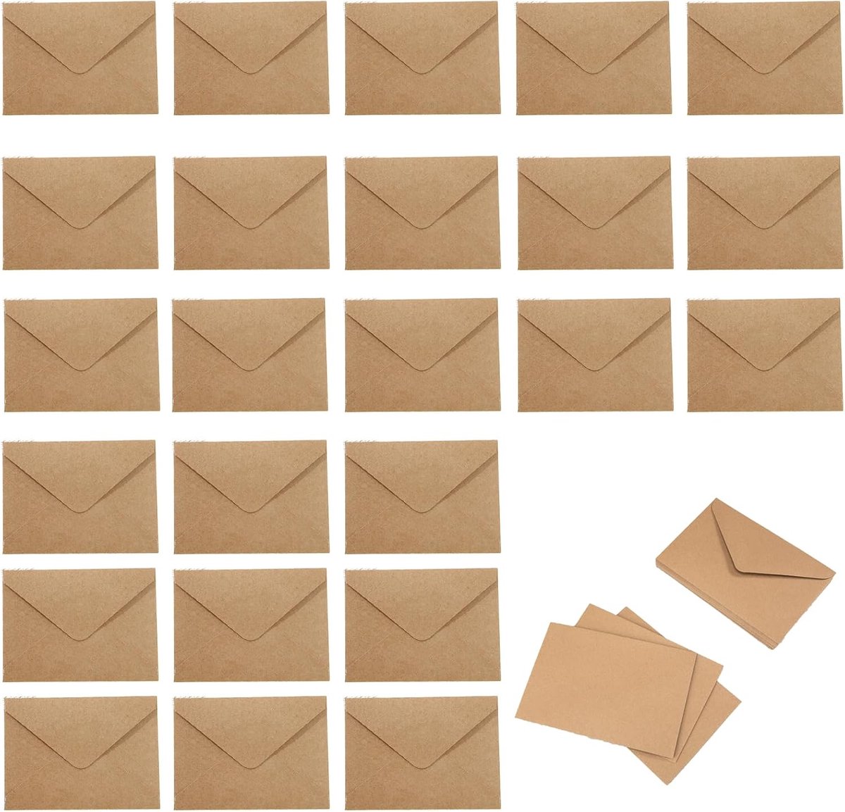 50 PCS Bruine Enveloppen, Effen Enveloppen, Trouw Enveloppen, voor Wenskaarten, Vouwkaarten, Cadeau Enveloppen