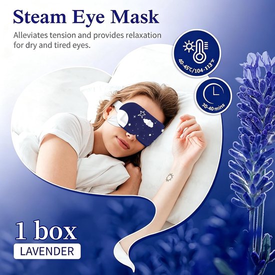 Lavendel Stoommasker - Warmtebril - Ontspanning voor Ogen - Ideaal voor Werk en Reis - ShopVlot — afbeelding 4