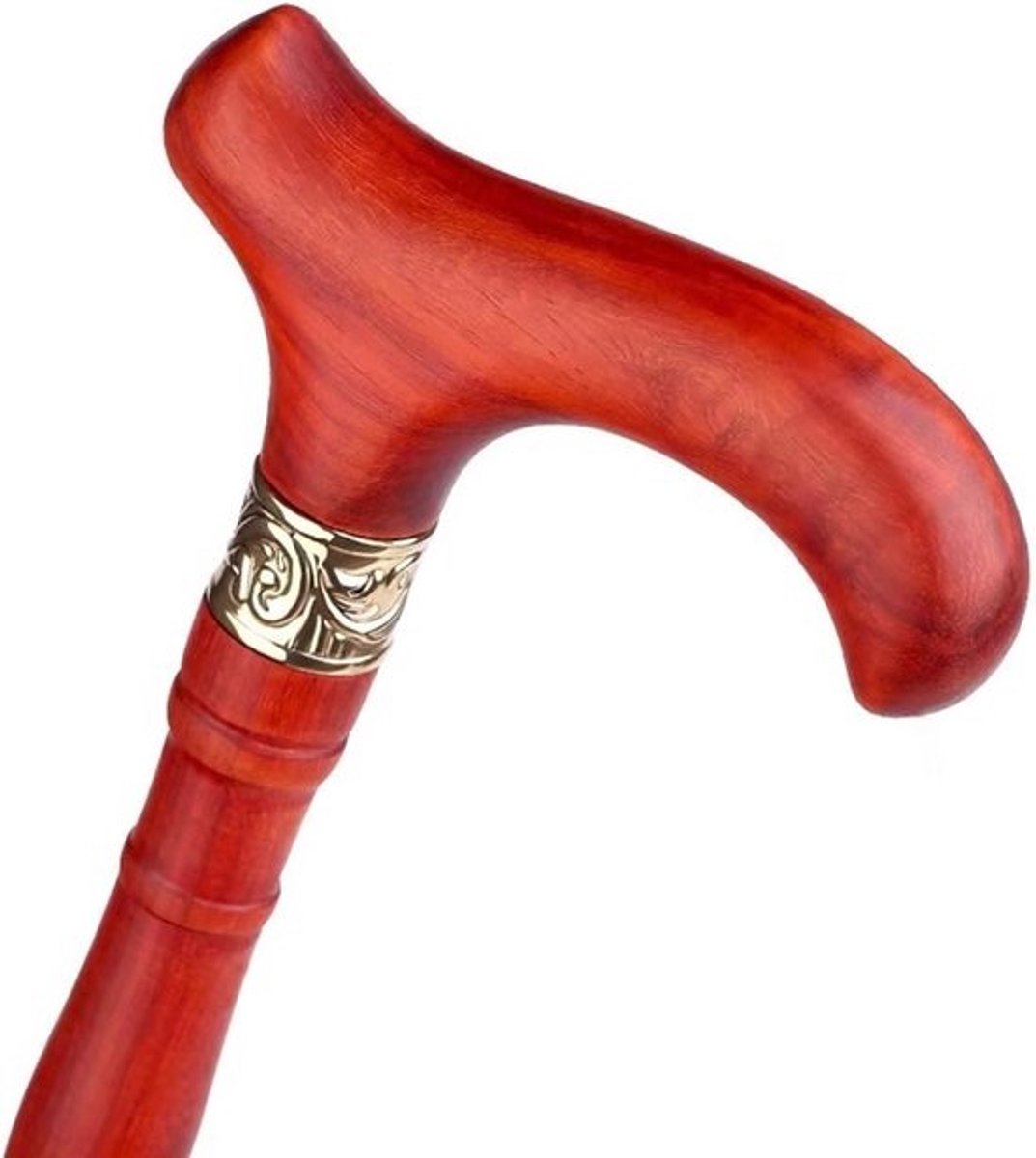 Houten Wandelstok - Steunstok Loopstok - Wandelen Buiten - Natuurlijk Massief Hout - 80 cm - Bruinrood