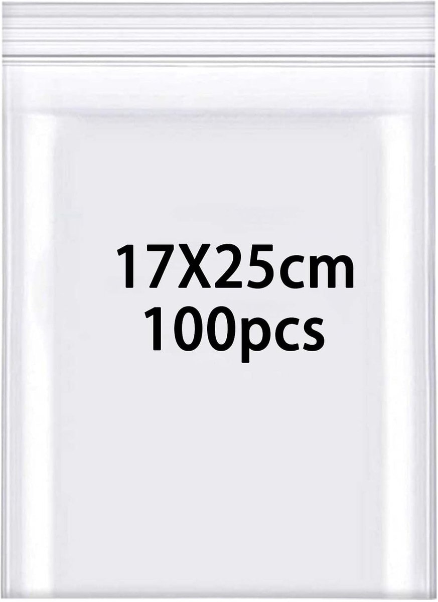 100 stuks ritszakken, 170 mm x 250 mm, hersluitbaar, 160 μm, waterdichte plastic zak, afsluitbaar, polyzak met druksluiting, kan kleding en schoenen bevatten, sjaal, handschoenen