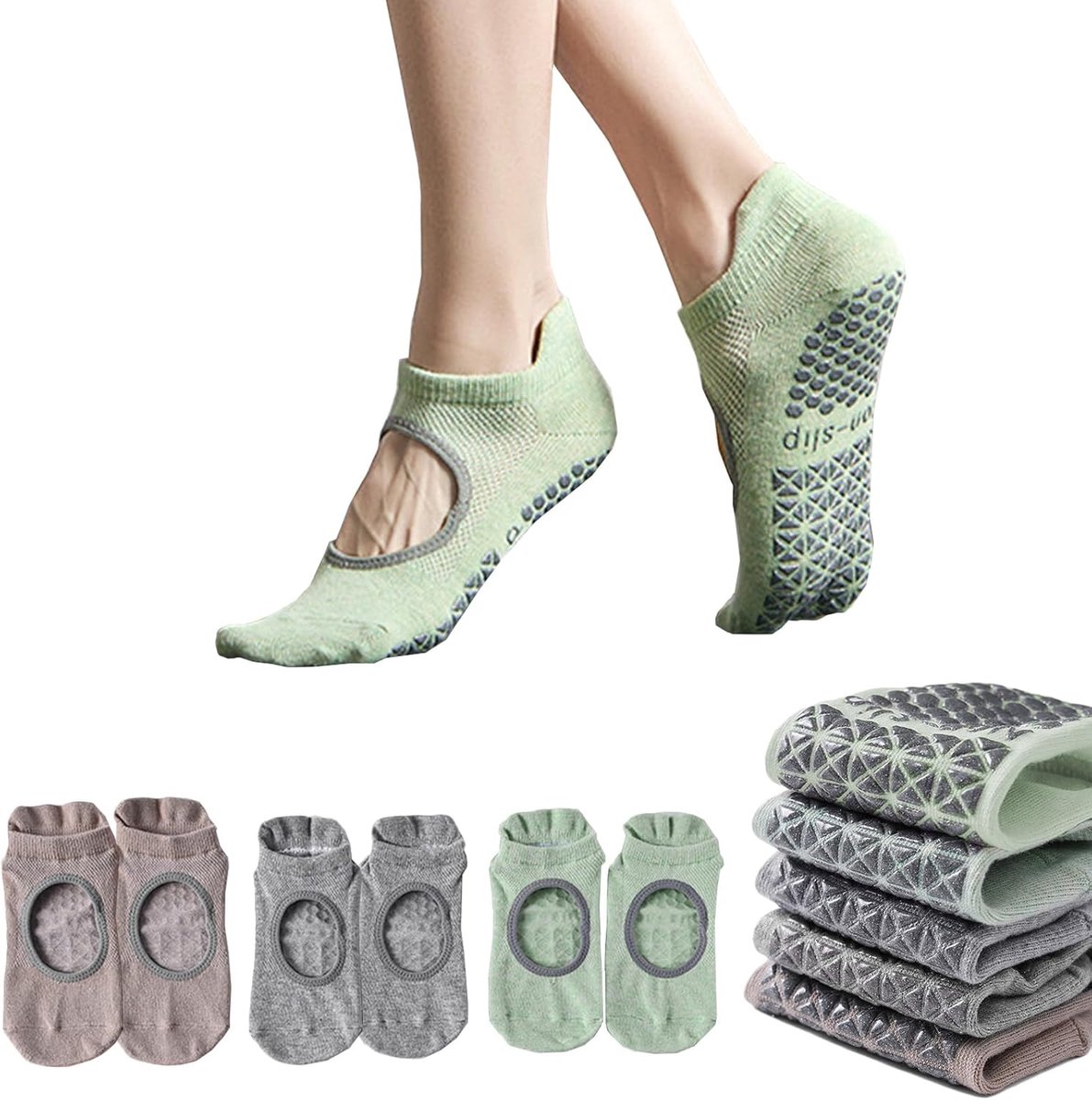 Sokken voor dames, pilates, antislip yoga-sokken voor dames, dansstudio, indoor-training, yoga, pilates, ziekenhuis, moederschap