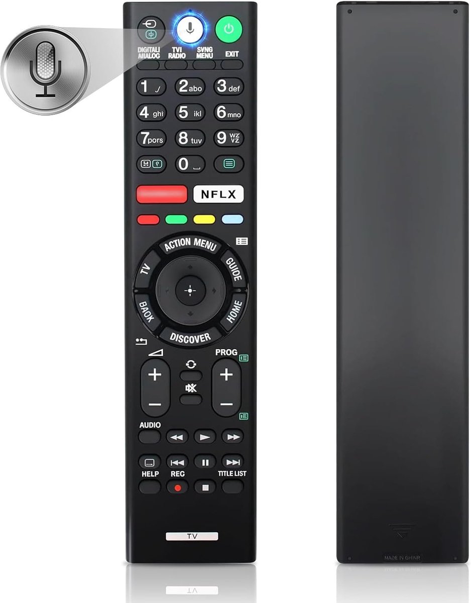 Vervangende afstandsbediening voor Sony, spraakafstandsbediening met Bluetooth