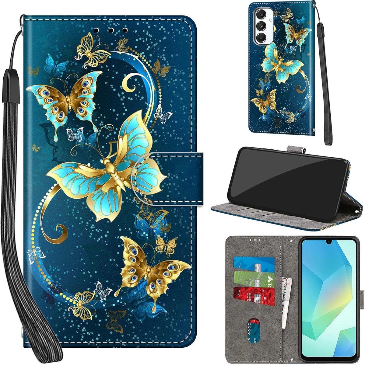 Portemonnee Telefoonhoes voor Samsung Galaxy A16 4G/5G Turkoois