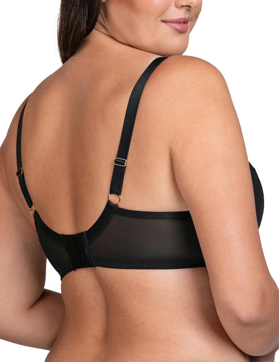 Beugelbeha voor dames, met zachte cups, bloemenkant, verstelbare bandjes en sierdetails in roségoud, elegante en comfortabele beha voor optimale grip