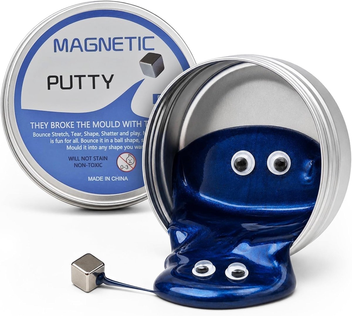 Klei, Super Intelligente Magnetische Klei, Slijm Toverklei, Springklei, Therapieklei, Stressbal, Vervanging, Doe-het-zelf Speelgoed, Voor Handoefeningen, Blauw