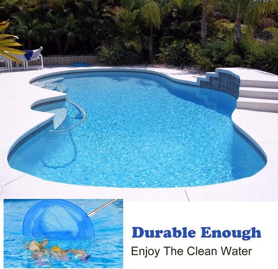 Net Skimmer, Blad Cleaning Kit, Zwembad Net met 72-86CM Telescopische Pole, Fijn Mesh Pool Skimming Net voor Hot Tub Zwembad Spa Tuin Vijver Fontein & Vistank — afbeelding 4