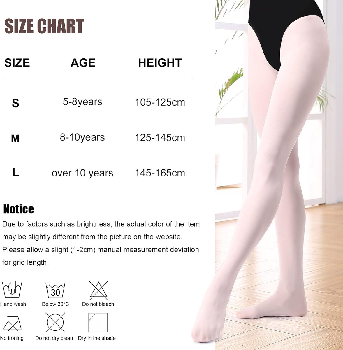 Balletpanty voor meisjes, dames, 90D, converteerbare balletpanty, zachte dansvoetpanty met gaten