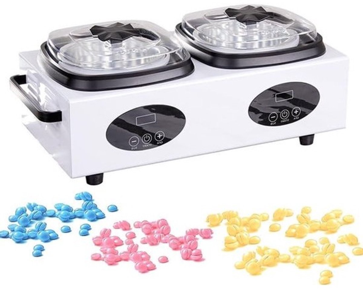 Dubbele Waxverwarmer - Hete Waxpotten - Professionele Ontharing - Intelligent Digitaal Display - 500 ml x 2 - Wit