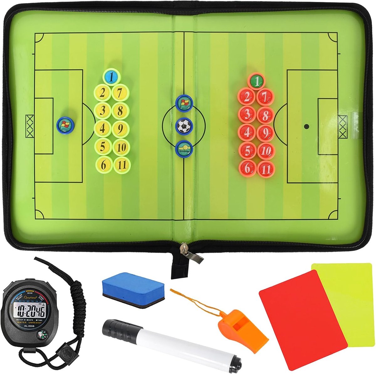 Voetbalbord, magnetisch, opvouwbaar, voor voetbaltrainers, coaches, tactisch bord voor voetbaltrainers, voor training, spelanalyse