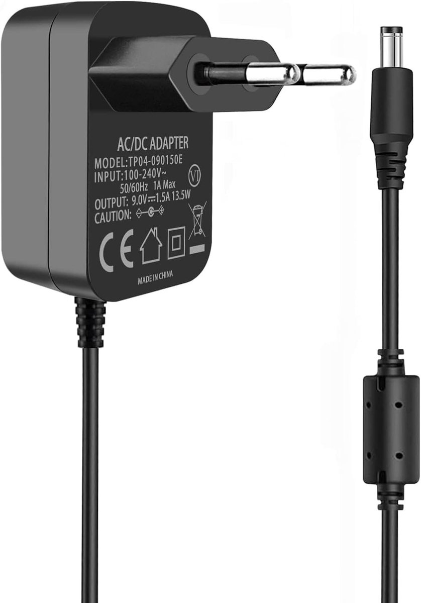9 V AC naar DC netadapter voor Crosley platenspeler, compatibel met Crosley Cruiser draagbare draaitafel I II III serie CR8005A CR221CR8005C (niet compatibel met 5 V 12 V)