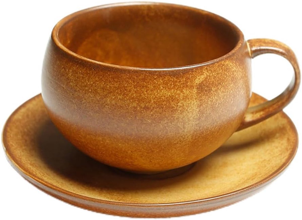200ML Keramische Koffiekop en Coaster Set Hittebestendige Mok Cup en Schotel Set Thee Cup Set Koffie Mok Drinken Cup Set