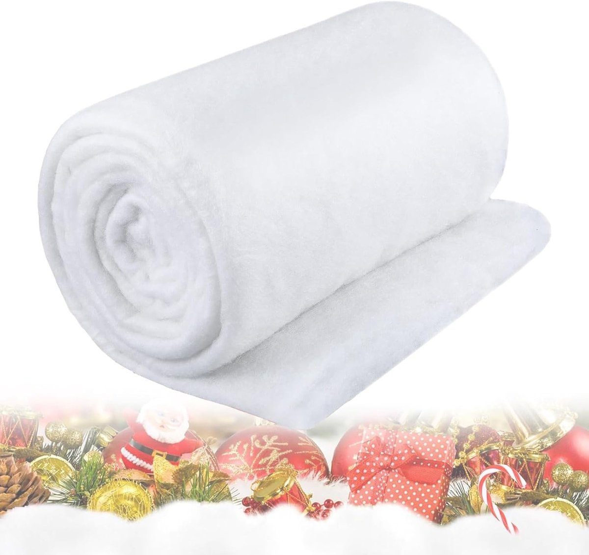Witte Kunstsneeuw Tapijt voor Kerstdecoratie, Perfect voor Kerstmis Dorp en Onder de Kerstboom, Sfeervolle Versiering voor de Feestdagen