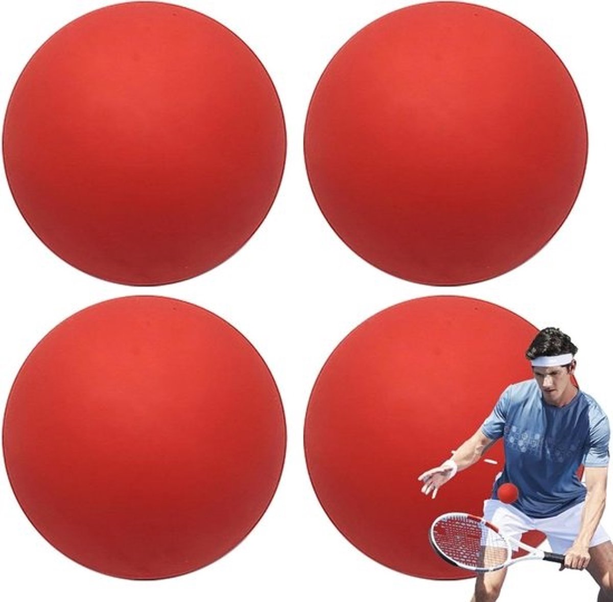 Sportspringballen voor, wedstrijdsquashbal, squashbal voor kleine amateurspelers met hoge elasticiteit, holle ballen van rubber, hoge zichtbaarheid, trainingshulp