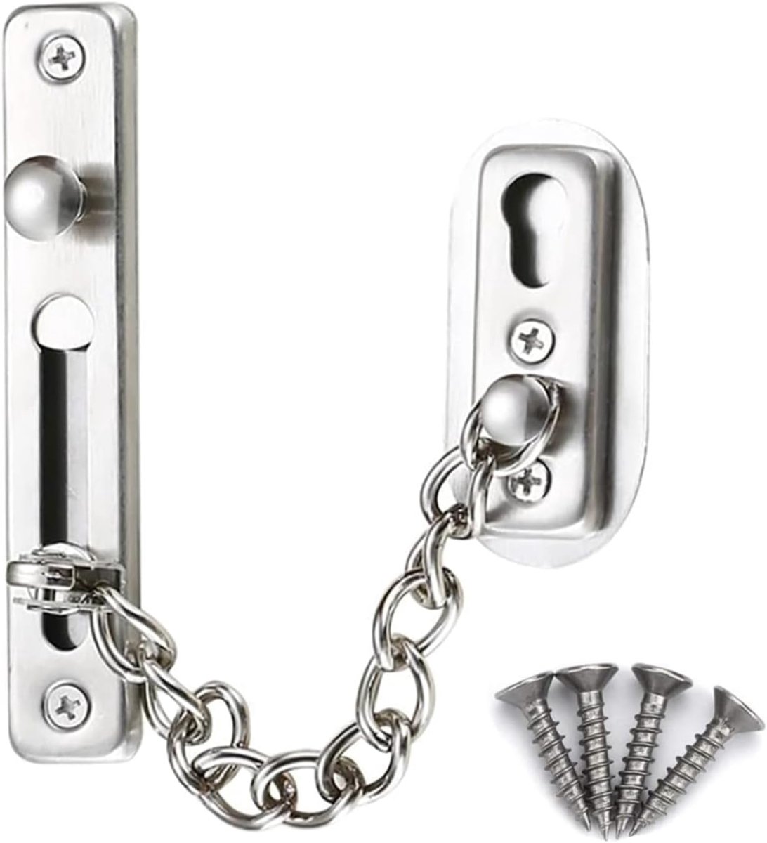 Deurketting, deurketting roestvrijstalen veiligheidsketting glijdende boutboutbeschermer veiligheidsslot deurketting interne deurslot voor hotel thuiswonen motel appartement slaapkamer