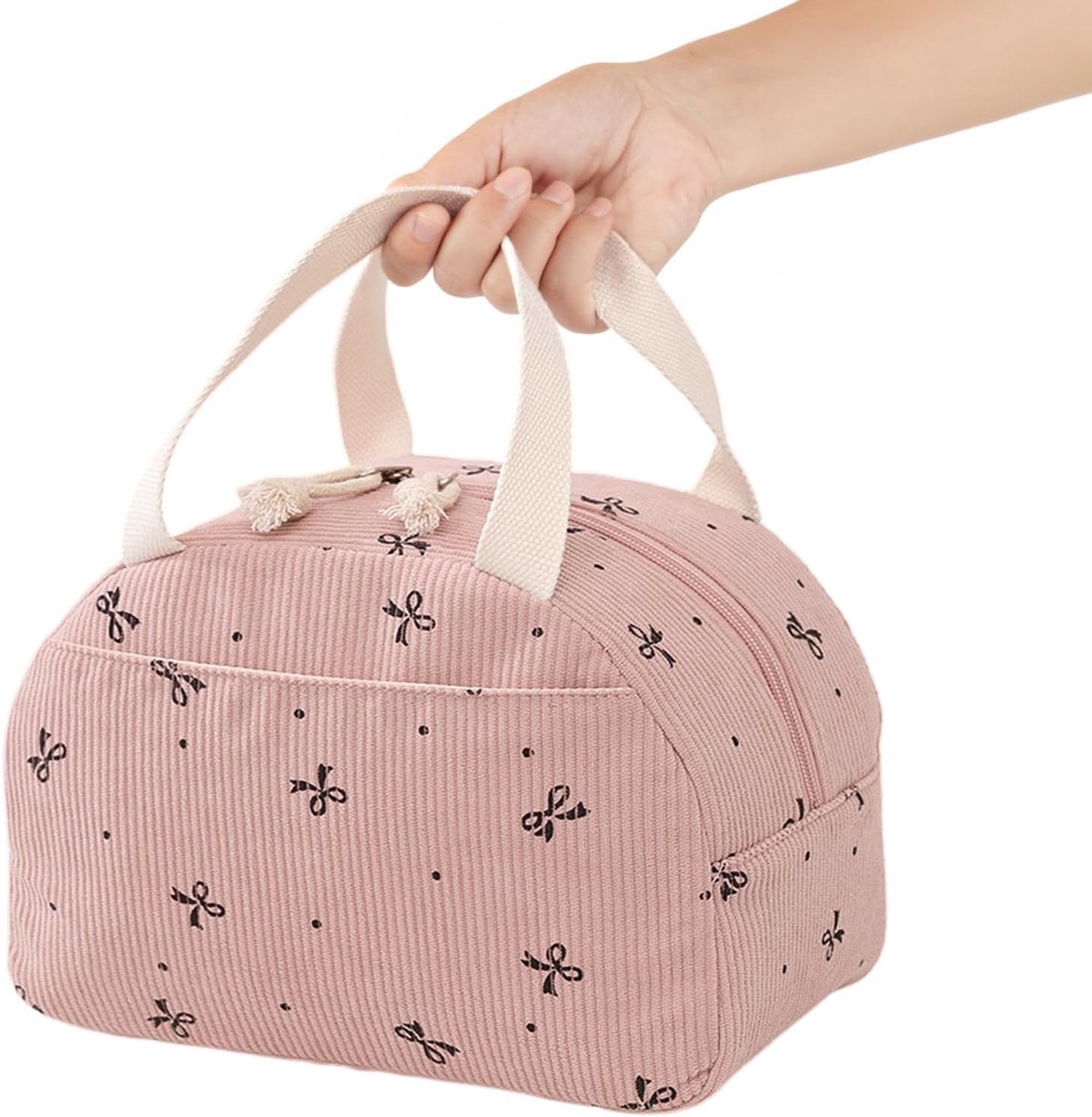 Herbruikbare Koeltas met Strikpatroon - 6.5L Lunchbox voor School, Kantoor en Kamperen, Compact en Handig