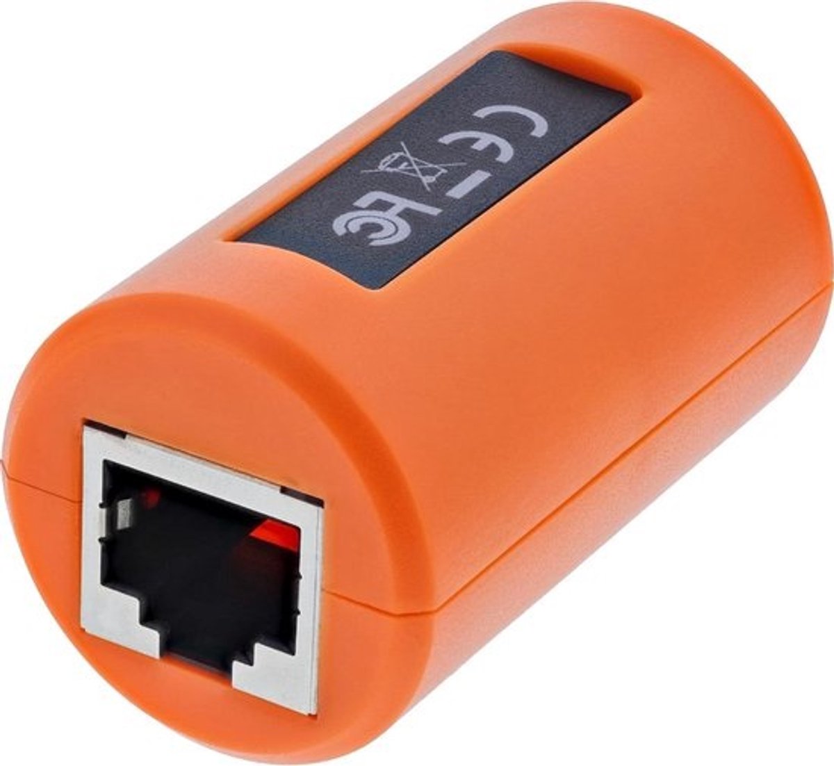 RJ45 Overspanningsbeveiliging - Netwerk Beveiliger - Netwerk Beschermen - Gigabit Ethernet Ondersteuning - 48 mm x 28 mm - Oranje