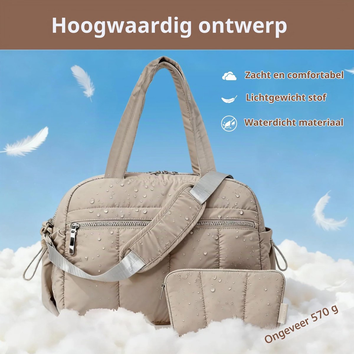 Reistas 24 l - Camel - Met natte en droge scheiding - Ideaal voor reizen - ShopVlot