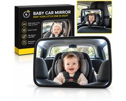 Twenty4seven® Autospiegel Baby voor Achterbank - Verstelbaar voor de Hoofdsteun - Baby Spiegel Auto en Achteruitkijkspiegel - Convex en 24 cm Breed - Zicht op je Kind