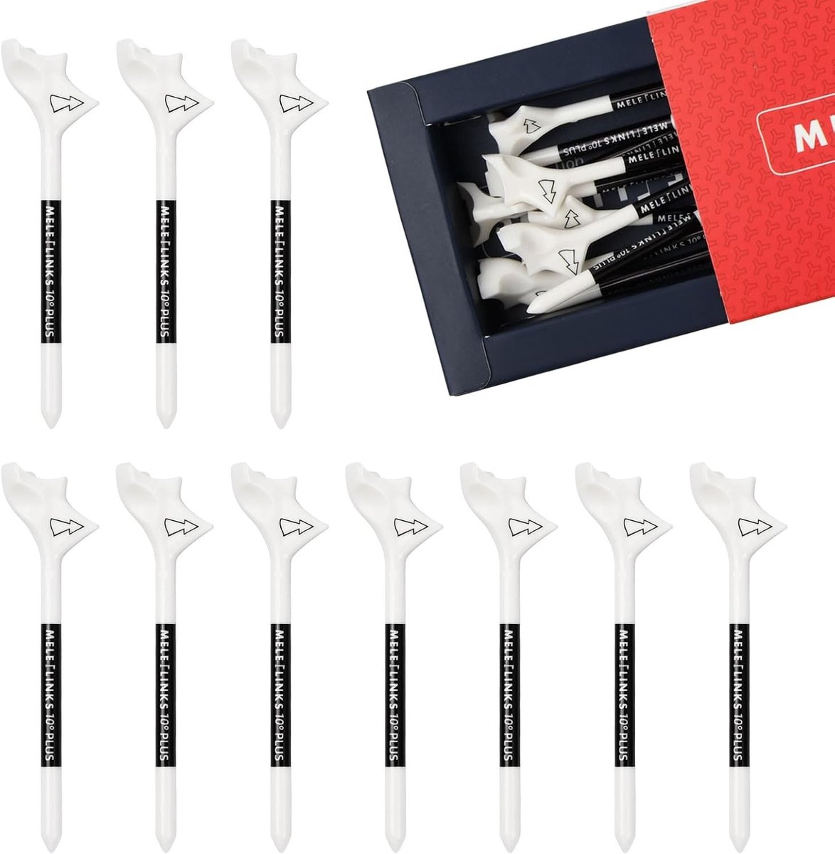 Set van 10 Plastic Golf Tees van 83mm voor Golf Simulator en Training, Ideaal voor Buiten en Golfbaan
