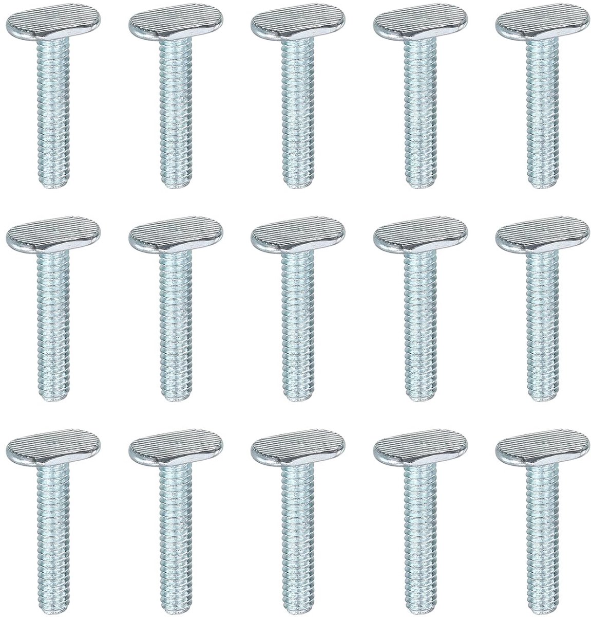 1/4"-20 T railbouten, 30 stuks, drop-in schuifbouten, accessoires voor houtbewerking en apparatuur, zilver