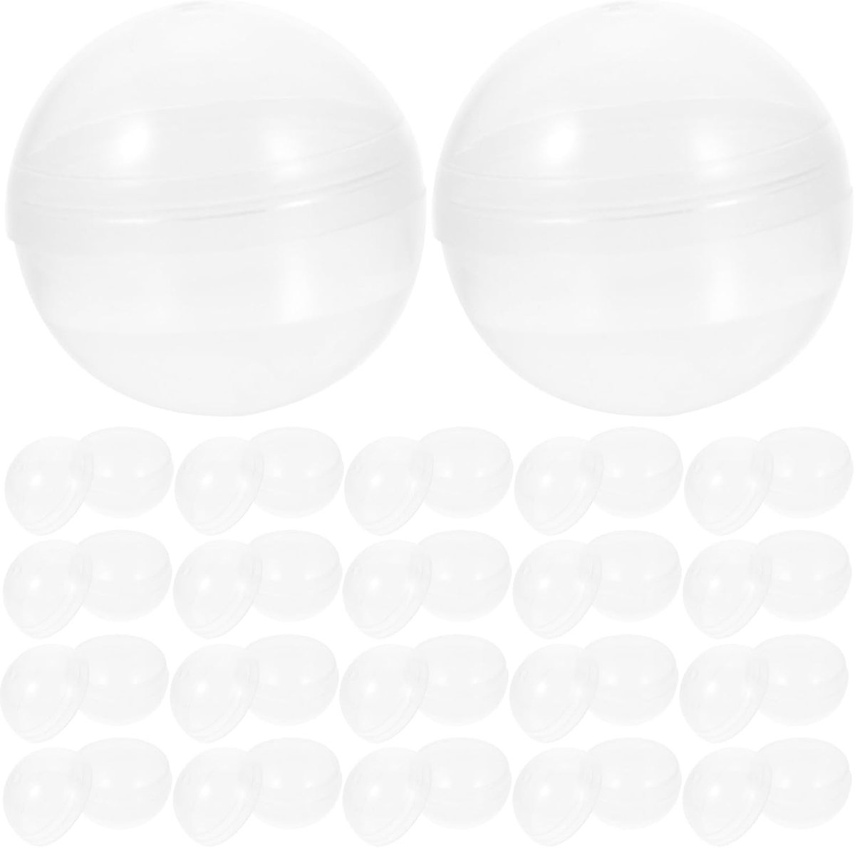 50 stuks transparante schaal, lege bingoballen, transparante sierballen, automatenballen, doorzichtige kerstballen van kunststof, suikerspinmachine, Reusable Plastic, rond, voor kinderen