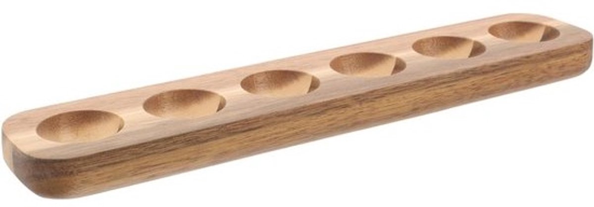 Eierhouder Keuken - Houten Dienblad - Eieren Opbergen - Met Compartimenten - 32 cm Lengte - Houtkleur