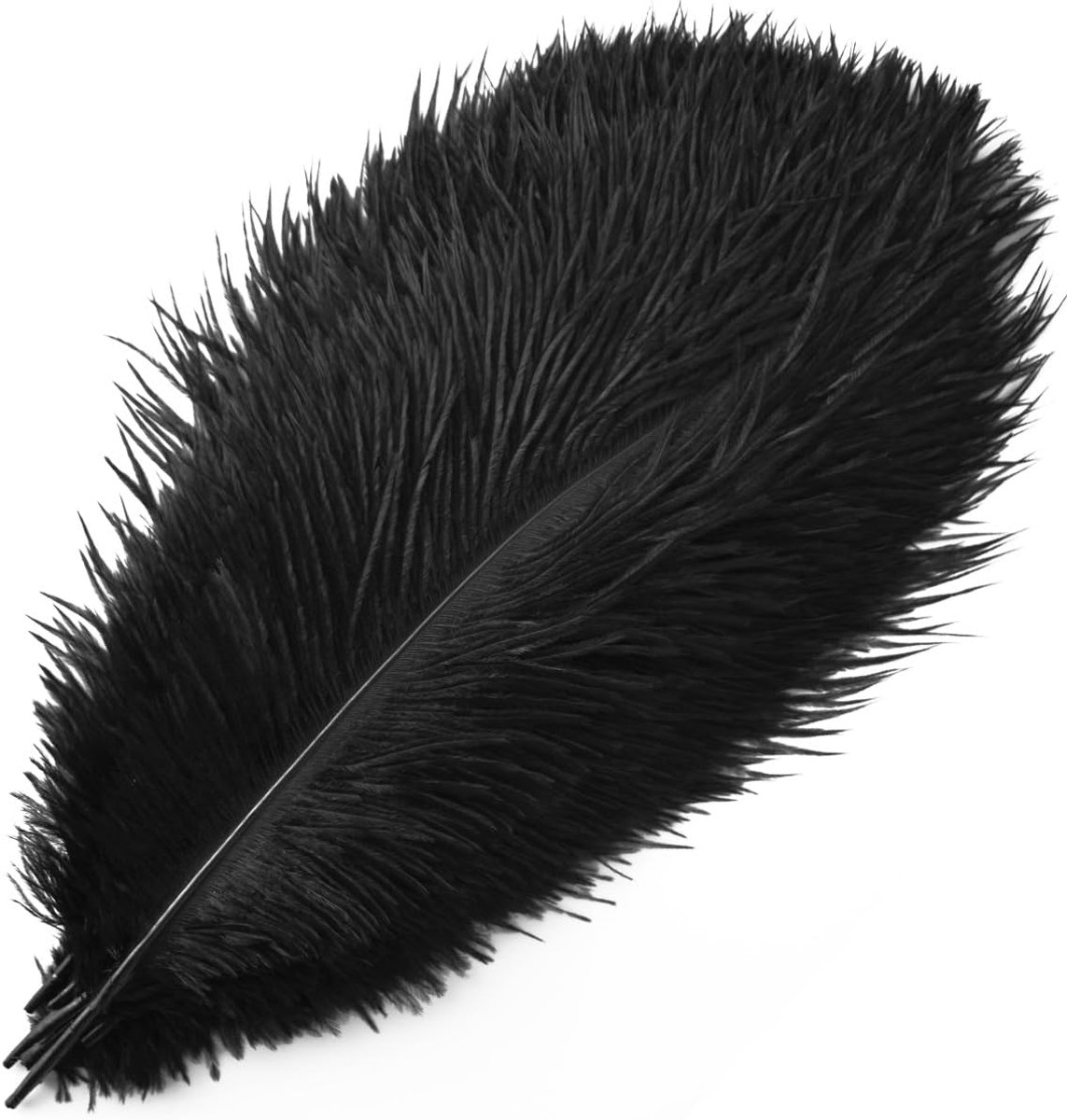 Veren, 35-40 cm, grote veren voor bruiloftsdecoratie, knutselen, struisvogelverenvaas (zwart)