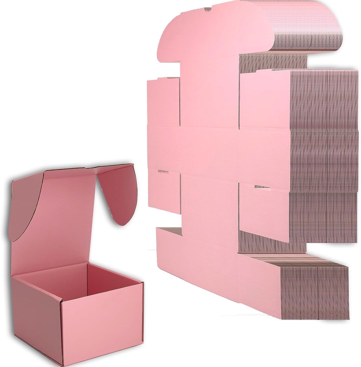 Postdozen, 150 x 150 x 100 mm Roze Verzenddozen Kartonnen Dozen voor Verzending, Levering en Verpakking voor Kleine Bedrijven (Verpakking van 25)