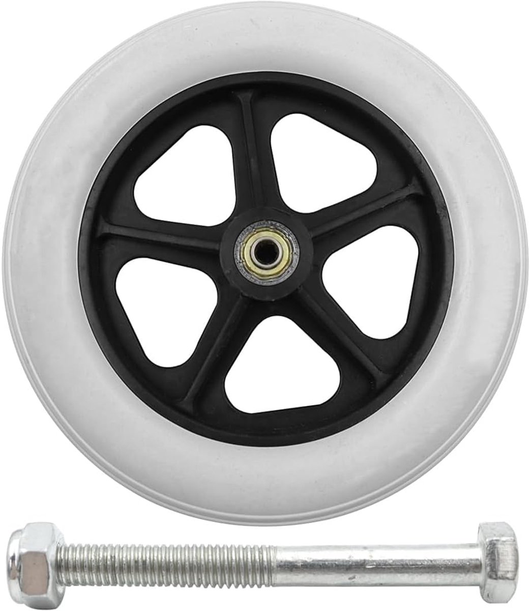 Voorwiel voor rolstoel, zwenkwiel, antislip rubberen wiel, wiel, rolstoelaccessoire (8 inch), soepel manoeuvreren, veilige beweging