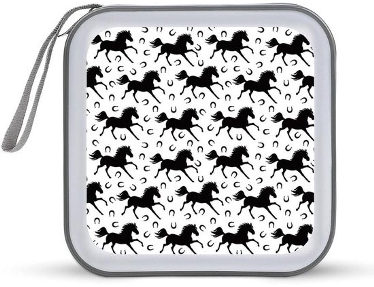 CD Opbergdoos - Disc Organizer Portemonnee Tas - Muziek Luisteren - Stofdicht en Duurzaam - 40 CD Capaciteit - Zwart Wit