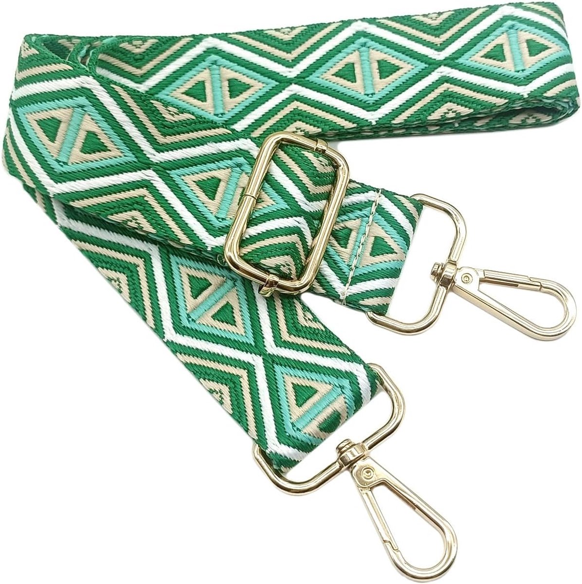 schouderriem voor tassen, meerkleurig, tasriemen om te wisselen, tasriem, breed met gouden karabijnhaak, 80-130 cm, draagtas, voor dames, schouderriem, handtas, 3,8 cm, 012, beige groen