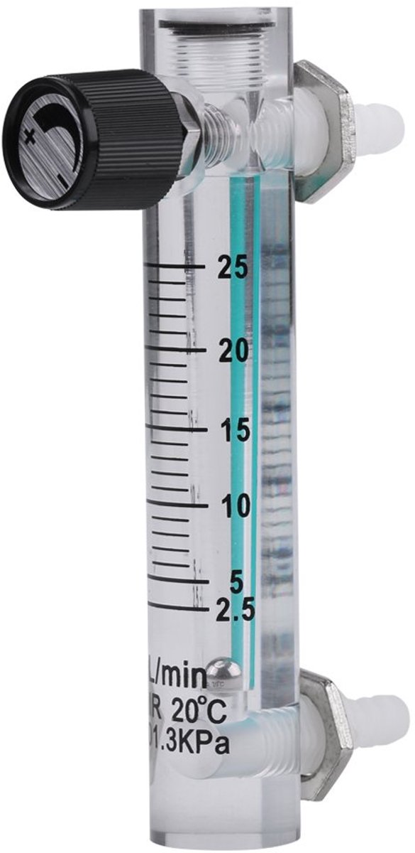 Doorstroommeter 2,5-25 l/min met regelventiel