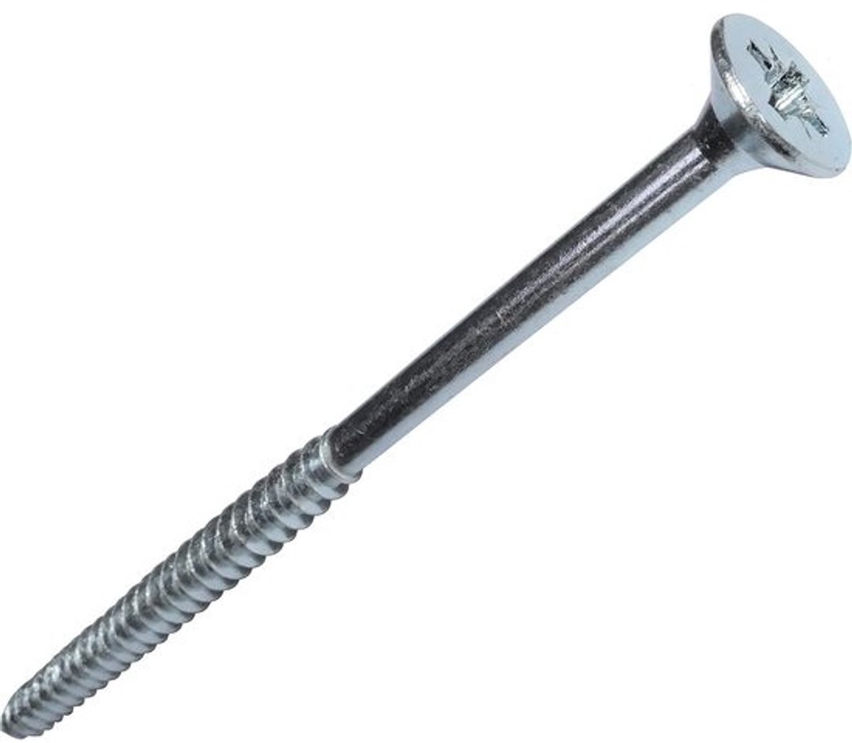 Set van 50 Houtschroeven Ø6x120mm Gegalvaniseerd Staal Gefreesd Hoofd Pozidriv Kruisvormige Voetafdruk Zilverkleur - C44850