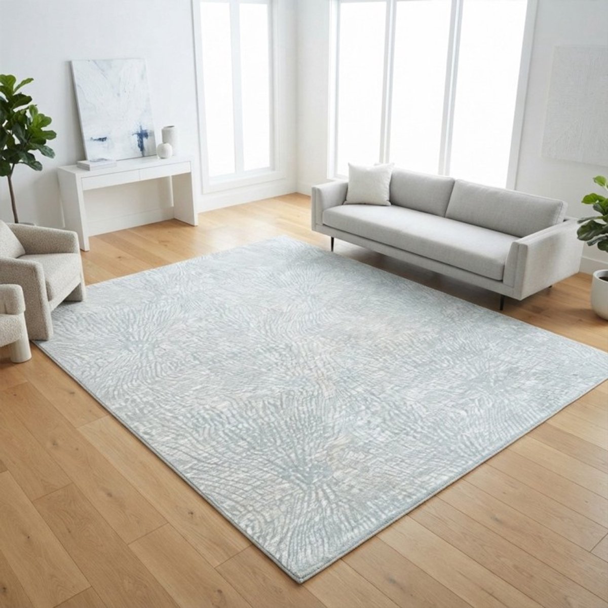 TapisTrend Designer tapijt Crème 200x290 cm Modern crèmekleurig vloerkleed met een organisch abstract patroon en textuur voor de woonkamer en slaapkamer Beige