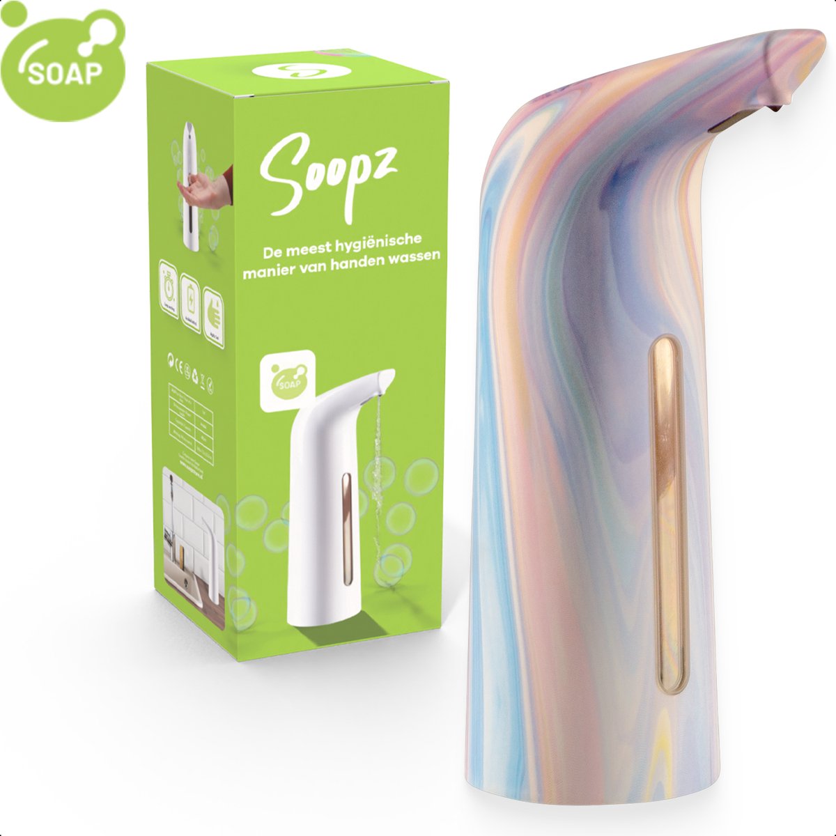 Soopz Automatische Zeepdispenser – Paars – Purple Fusion Elegance – Zeeppompje met Bewegingssensor – Handzeep
