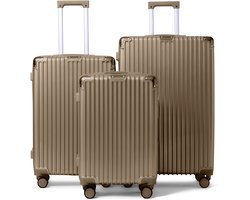 FLY & BYE FLY&BYE® Kofferset Titan - S/M/L - 3 Delig - Complete Set - 39 Handbagage + 71 en 113L Ruimbagage - TSA Cijferslot - Champagne