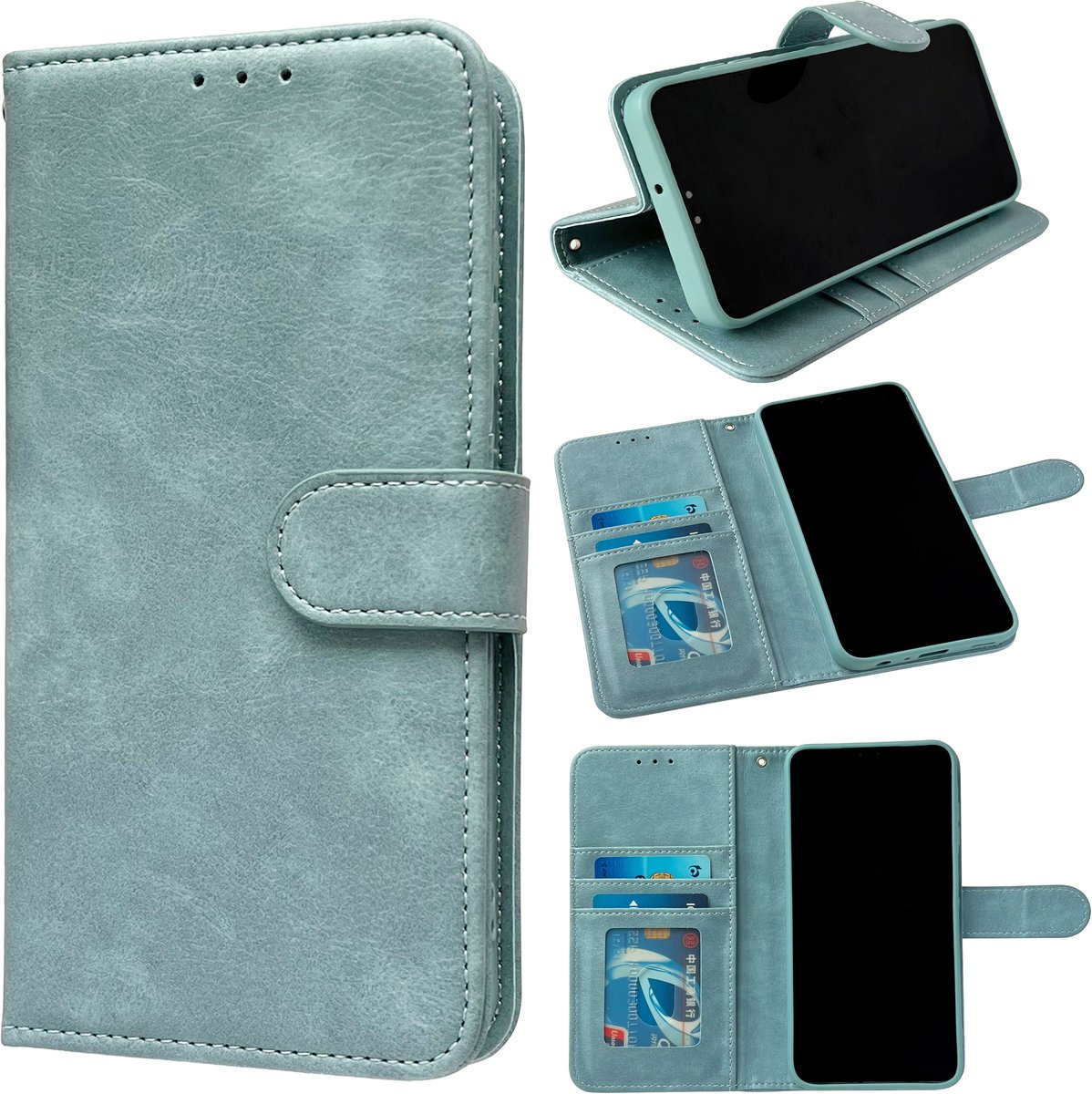 Casemania Hoesje Geschikt voor Apple iPhone 18 Pro - Licht Blauw - Luxe Portemonnee Book Case met Pasjeshouder - Wallet Case Telefoonhoesje