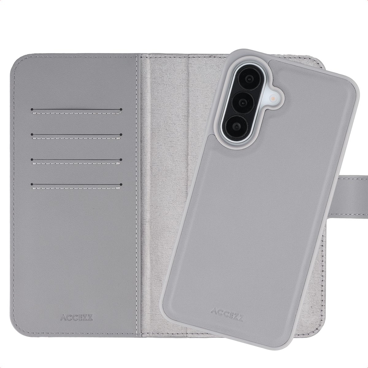 Accezz Hoesje - Geschikt voor Samsung Galaxy A27 (5G) - Edge Uitneembare Bookcase met Magnetische Ring - Grijs