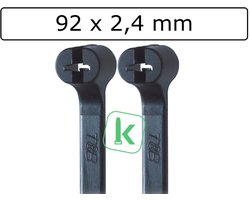 Thomas & Betts - TYB23MX Ty-Rap 92 x 2,4 mm Zwart UV bestendig (Werkbankbox 1.000 stuks)
