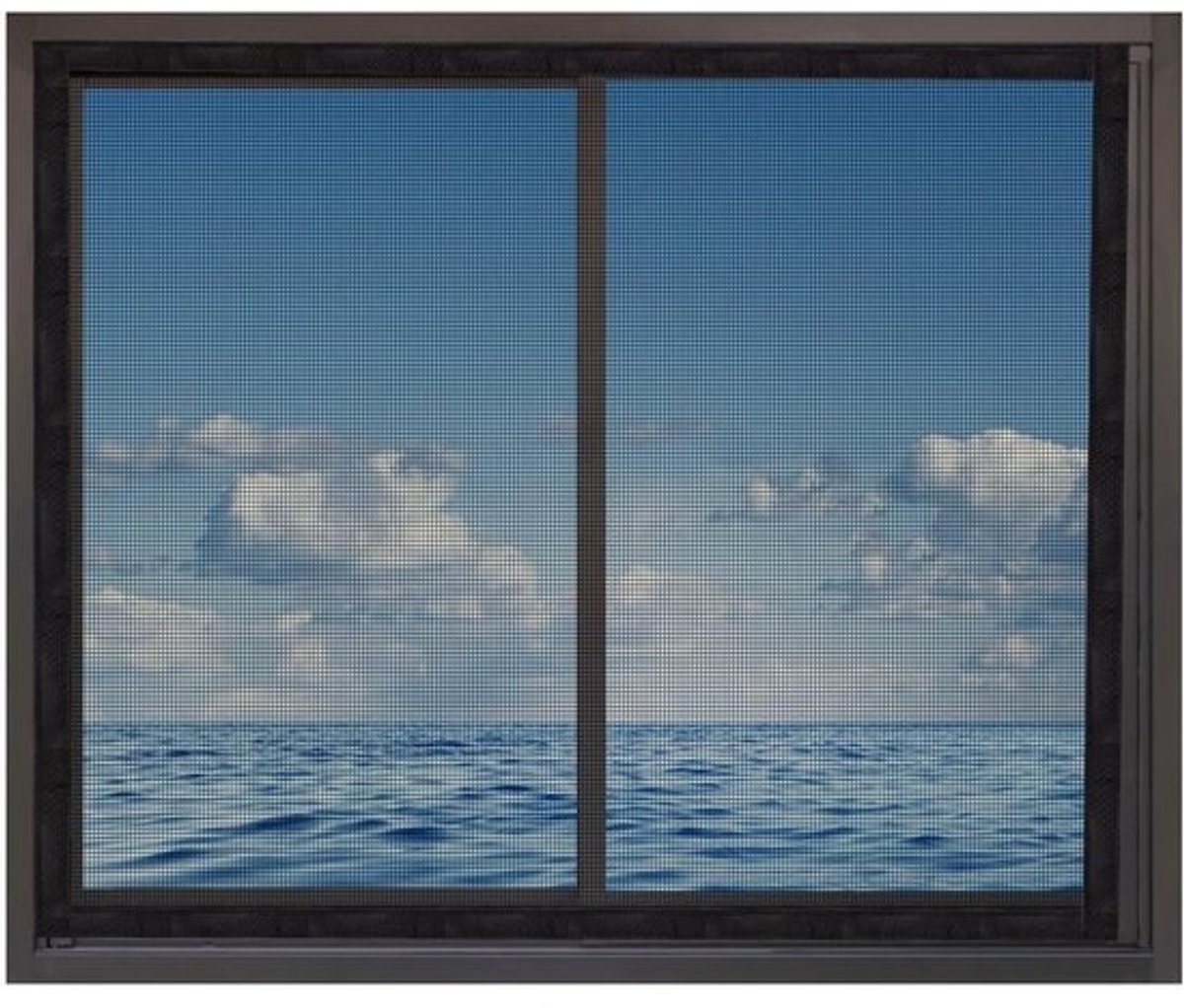 Horraam met Klittenband 160x200 cm Zwart - Insectenrolgordijn Hordeur Raam Hor voor Ventilatie