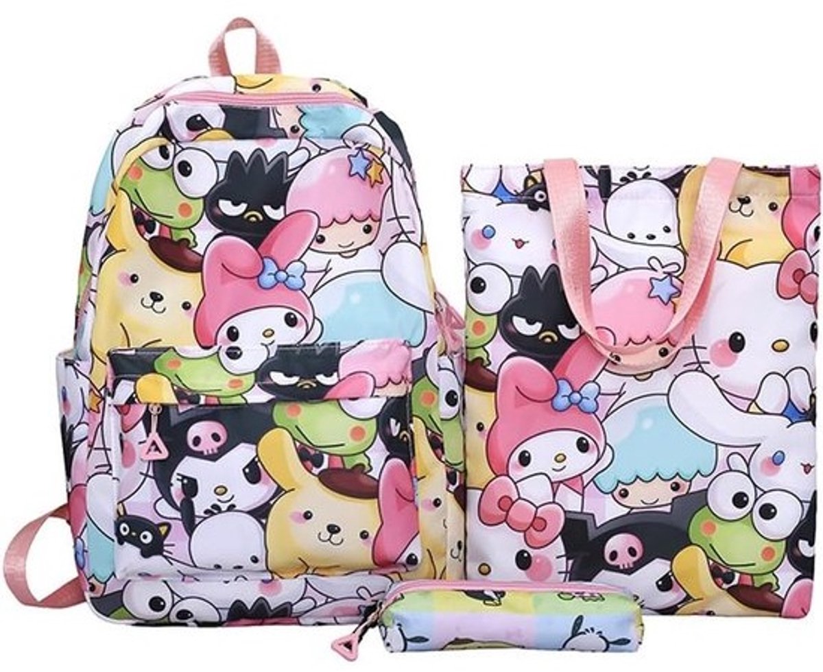 3-Delige Laptop Rugzak Set (15.6 Inch) met Grote Capaciteit - Inclusief Schoudertas en Handtas Organizer