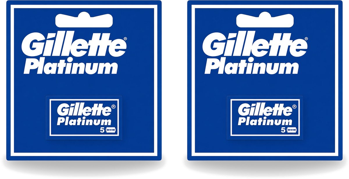 2 x Gillette - Platinum - Extra scherpte - 5 Navulscheermesjes - Voordeelverpakking - 2 stuks
