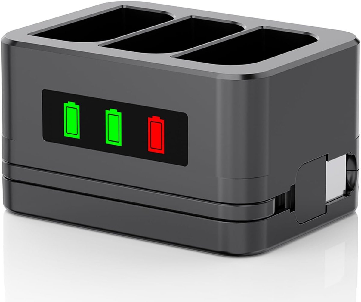 3-Slot Charger/Charging Dock, Suitable for Ring doorbells and Camera Batteries,with LED Display,Compatible with Video Doorbell 2/3/4/3Plus/Spotlight Cam/Peephole Cam