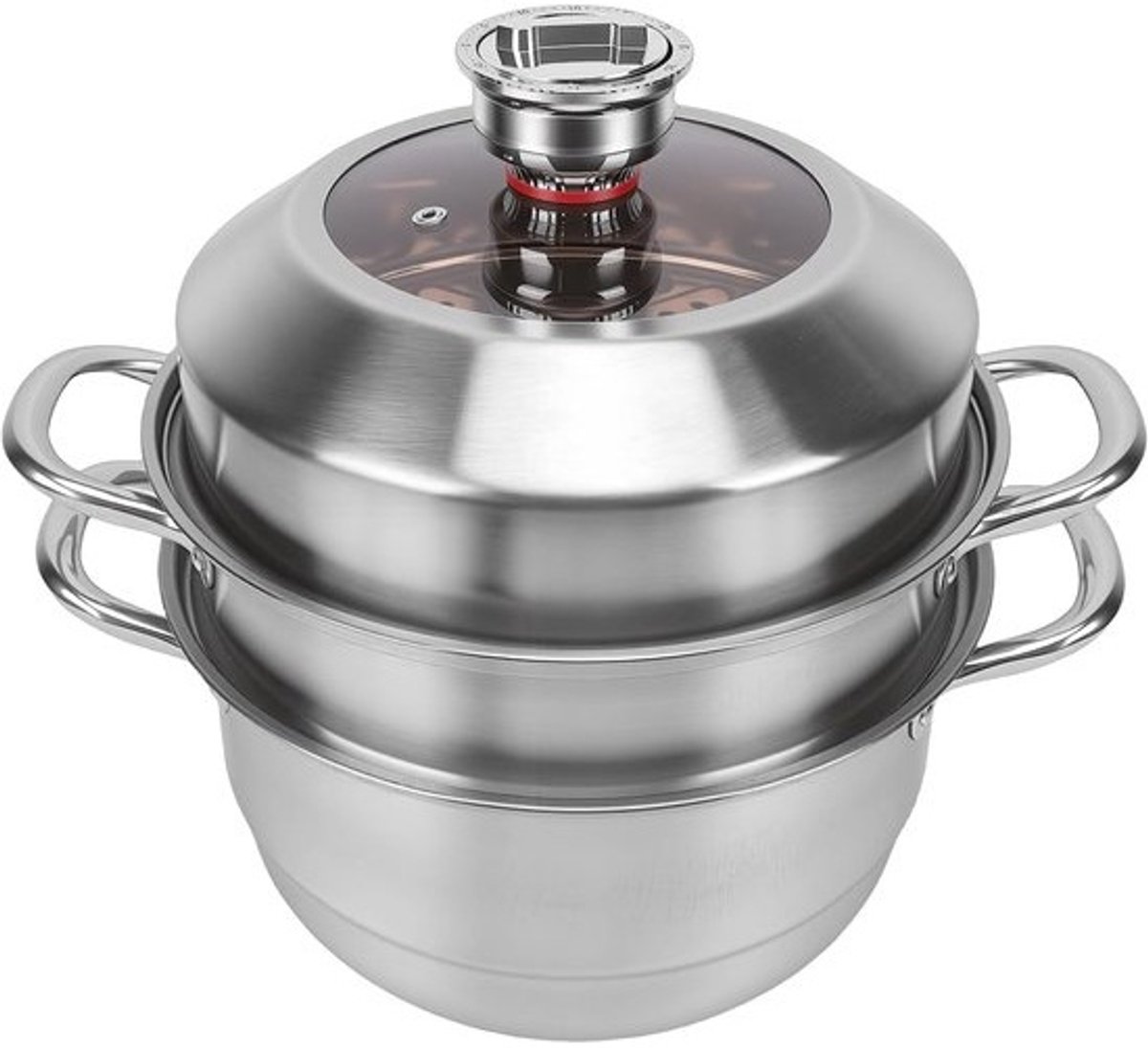 Roestvrijstalen Stoompot - Multifunctionele Kookpot - Gezond Koken - Met Timer - 275 cm - Zilver