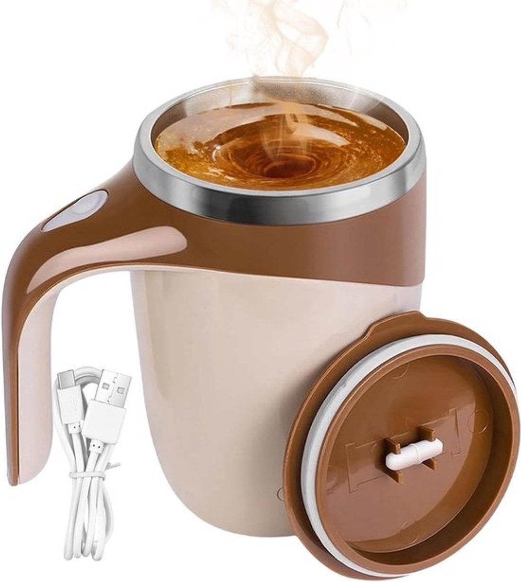Automatische Mengbeker - Elektrische Roerbeker - Dranken Mengen - Stille Werking - 13.5 x 9 cm - Koffie