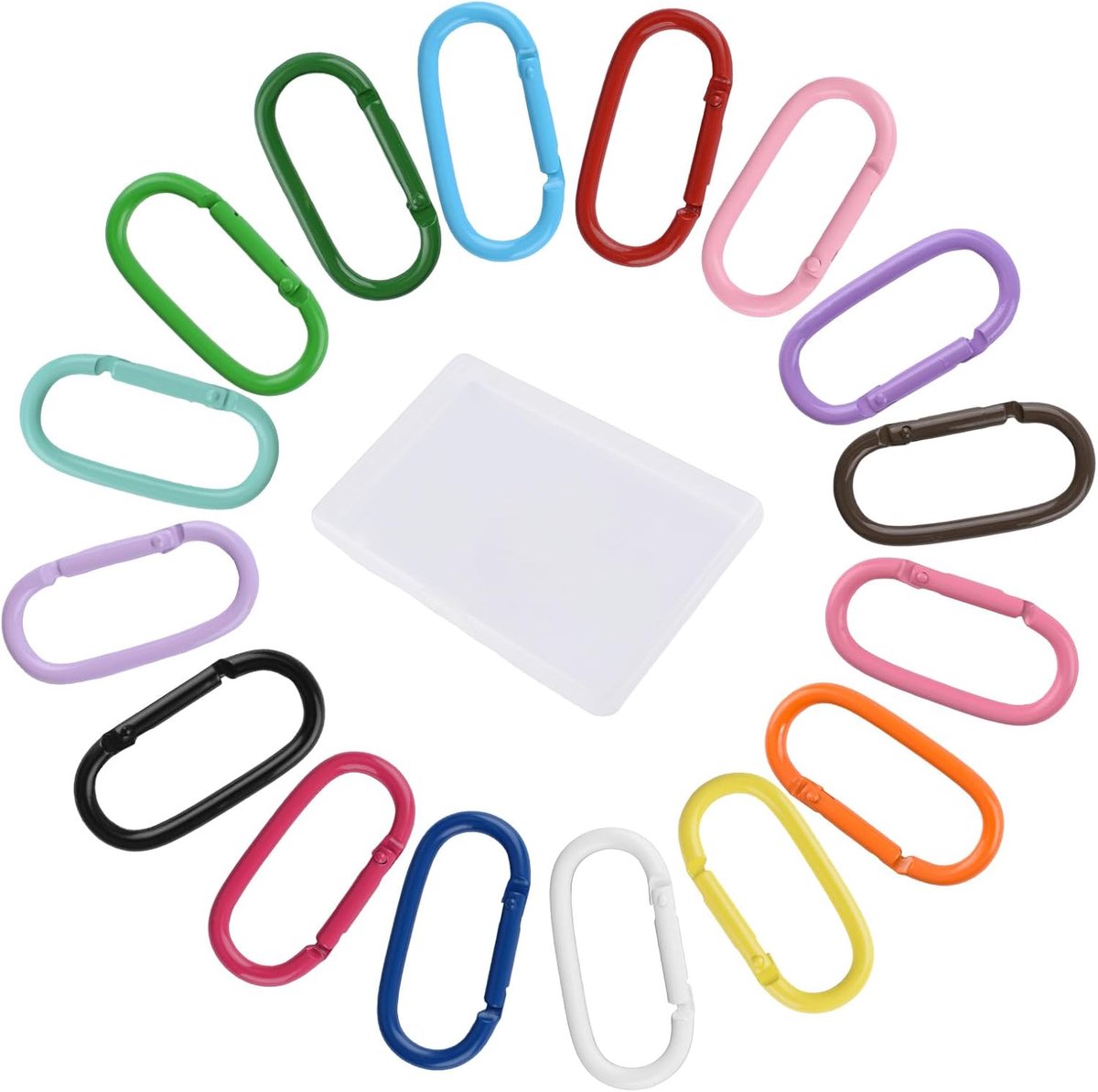 Vorm Karabijnhaak Sleutelhanger Clip, 16Pcs Lente Kleurrijke Aluminium Haak Accessoires Riem Clip Sleutel Voor Tas Water Fles Houders Huisdier Riemen