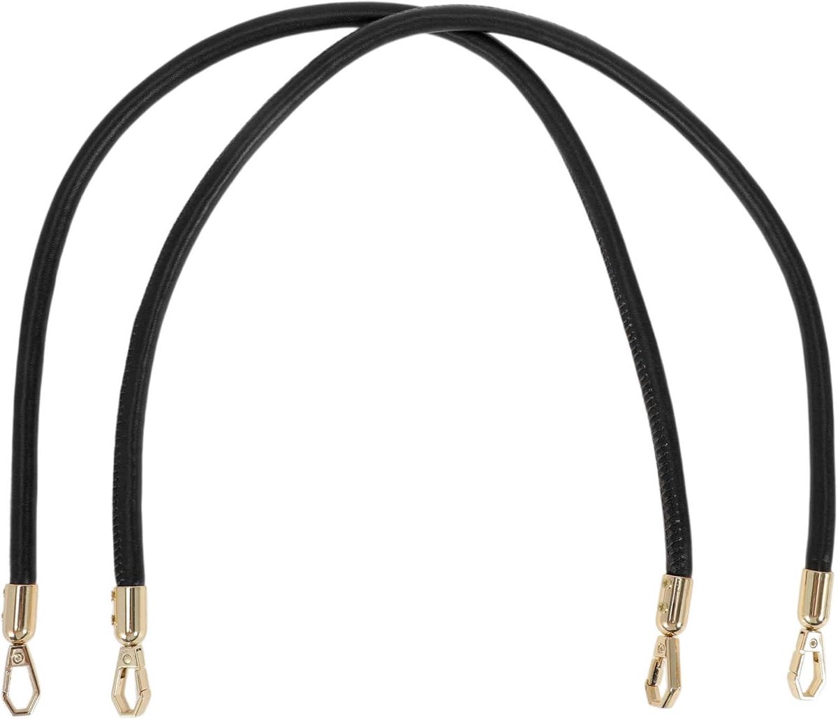 schouderriem, PU-lederen riem, tassenriem, breed, doe-het-zelf schouderriem met karabijnhaak voor handtas, draagtas, schoudertas, zwart goud, 60 cm