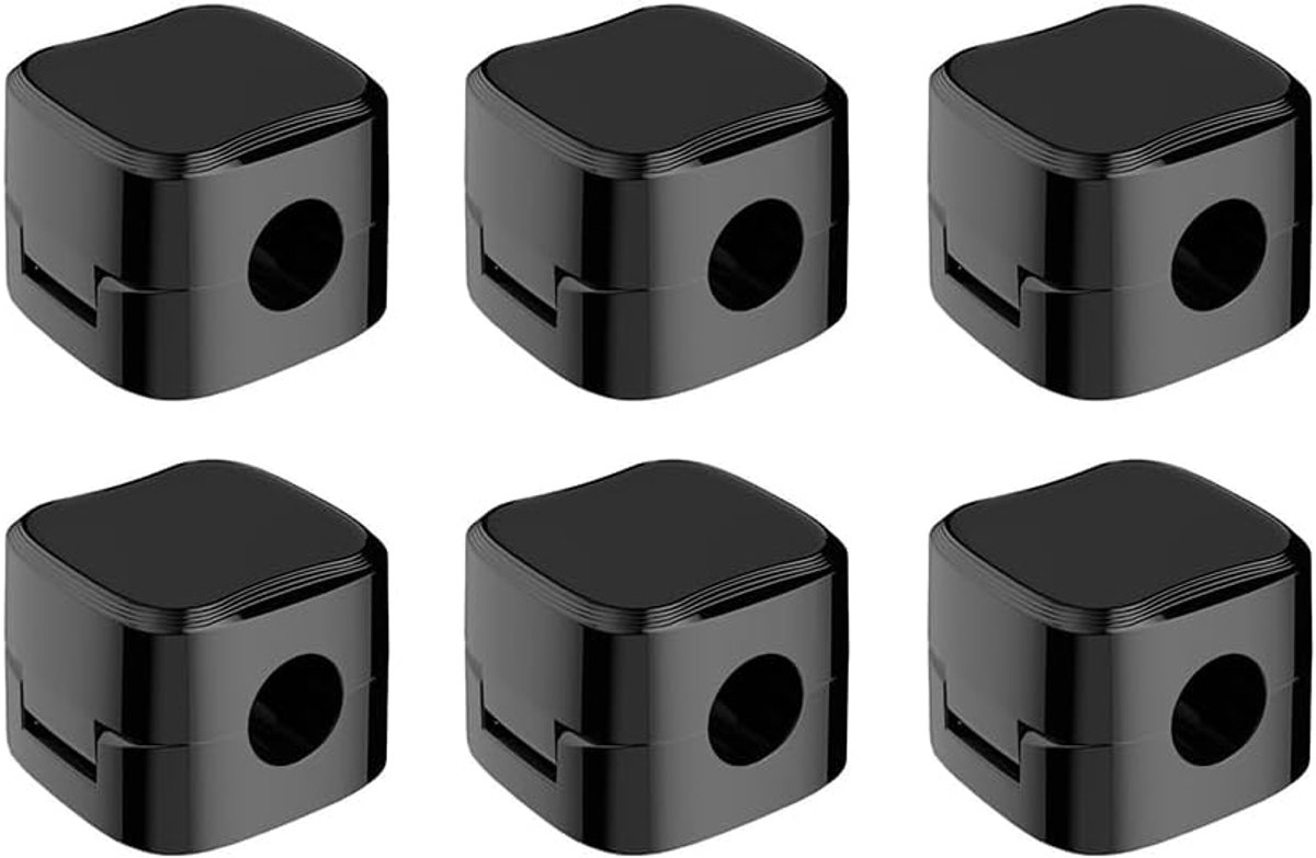 Kabelclips, kabelhouders, wandkabelorganizer, bureau, kabelmanagementsysteem, oplaadkabelhouder voor kantoor, thuis, auto, computer, tafel (zwart, vierkant)